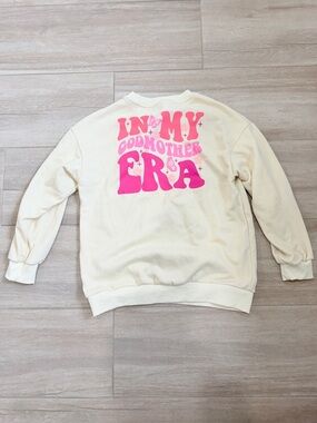 Cream Graphic Sweatshirt with Pink "In My Goodmother Era" Print